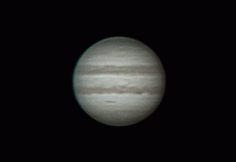 Königsplanet Jupiter am 17.3.2003 im Teleskop in 72820 Sonnenbühl-Genkingen (Aufnahmen: Martin Wagner)