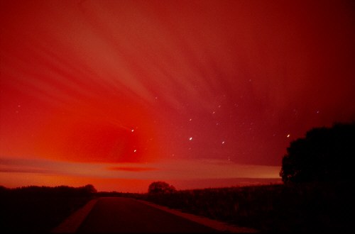 Grukarten mit Polarlicht: Rot ist die Liebe! 