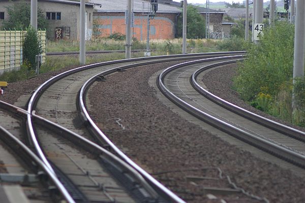 Schienen in Richtung Dresden