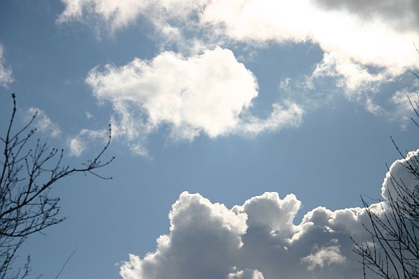 Kumulus - Wolken (unten) haben oft scharfe Grenzen 
