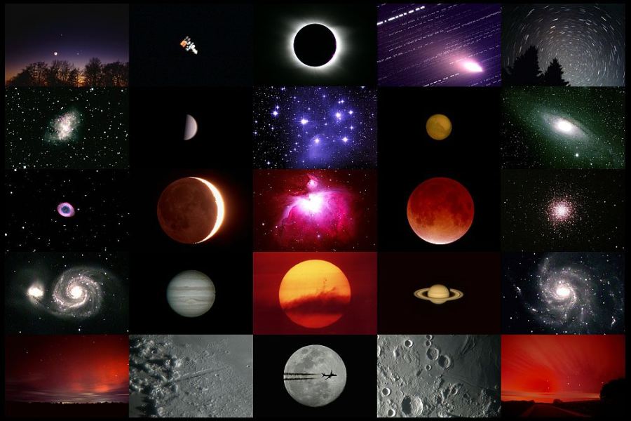 Astronomie-Mosaik: Sonne, Mond und Sterne