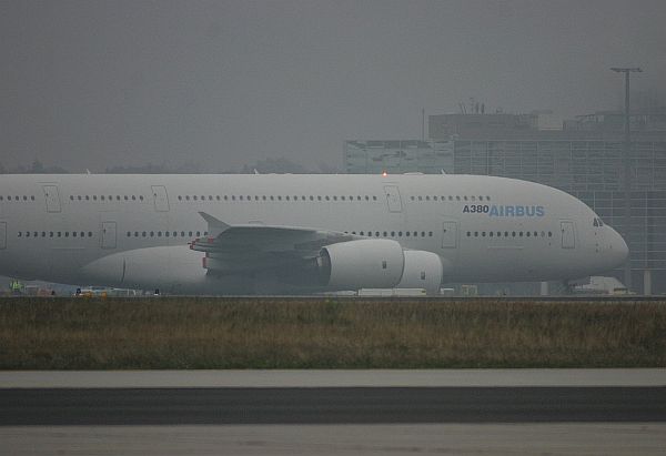 Airbus A380 am Frankfurter Flughafen