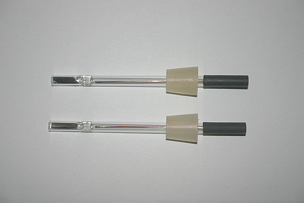 Platinelektroden in Glasrohr, neuwertig