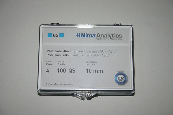 Hellma® Analytics Suprasil® Quarzküvetten 100-QS 10mm 4x