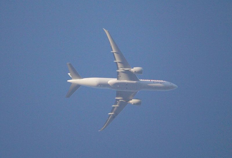 Ethiopian Air Cargo Flugzeug am 3.6.2015 in Sonnenbühl
