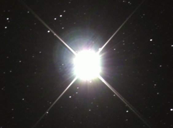 Dieser Stern erscheint nur wegen der hochempfindlichen Kamera so hell.